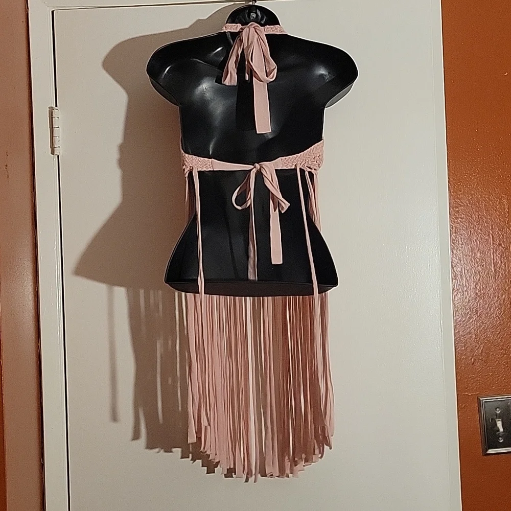 Pink fringe halter top - Picture 3 of 3